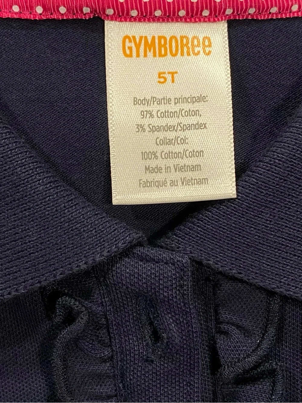 Gymboree Girls Navy Polo Top with Ruffle Placket